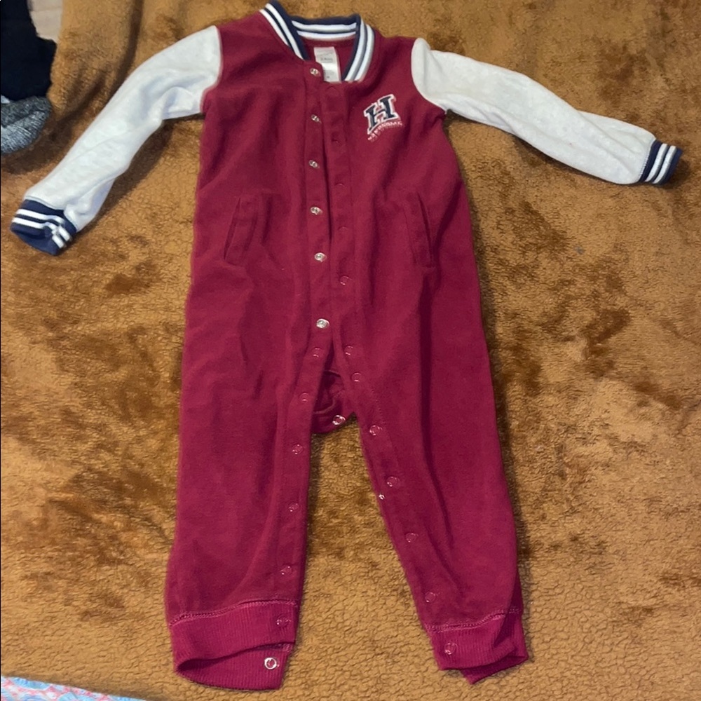 Kids Burgundy and White One Piece